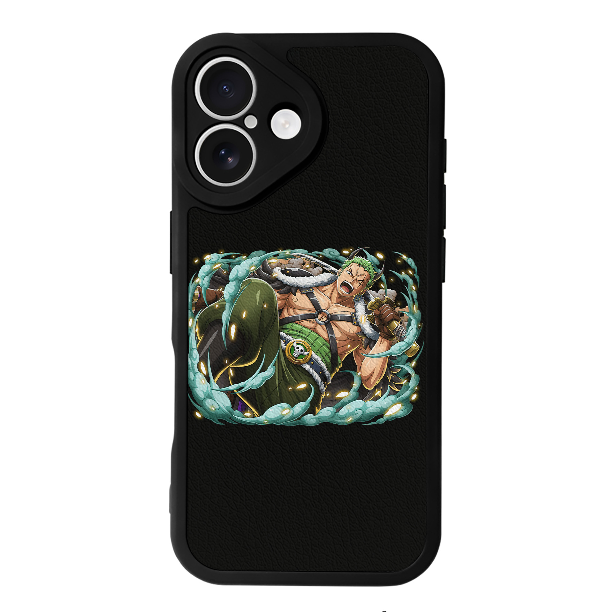 （画像用） ワンピース ロロノア・ゾロ ONE PIECE Roronoa Zoro 【iPhone 16シリーズ対応】シリコンスマホケース（レザー調） 材質：シリコン